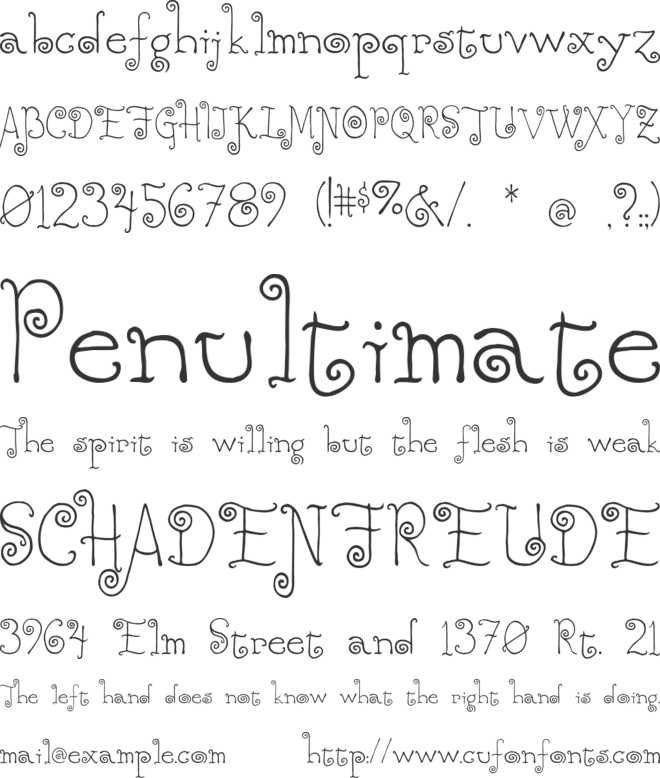 Rebecca font preview