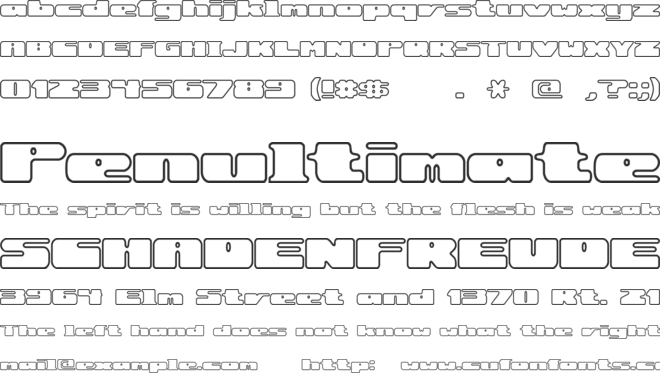 Rotund Outline (BRK) font preview