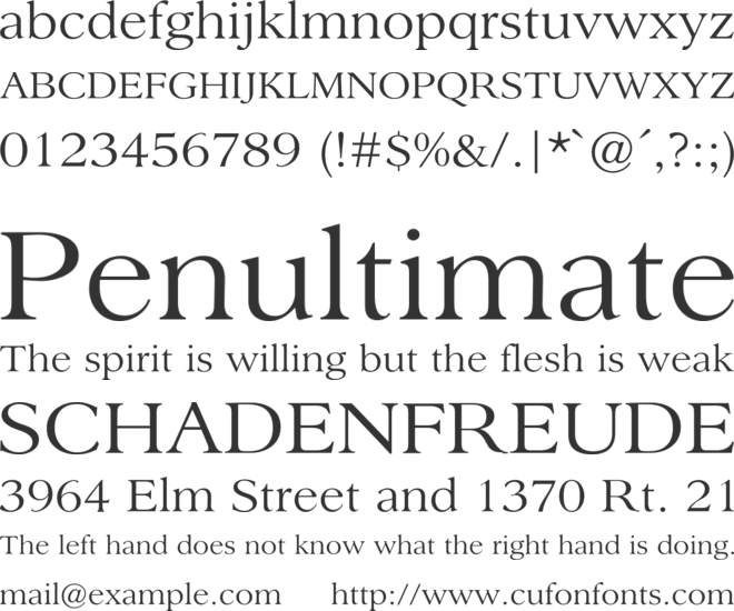 Sanford font preview