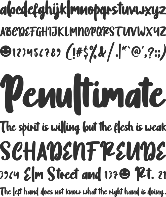 Imstory font preview