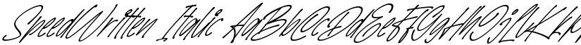 SpeedWritten Italic font