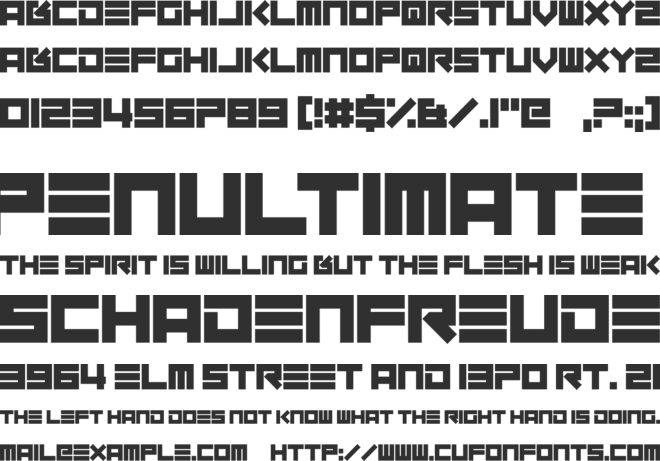 XXX Thirty font preview