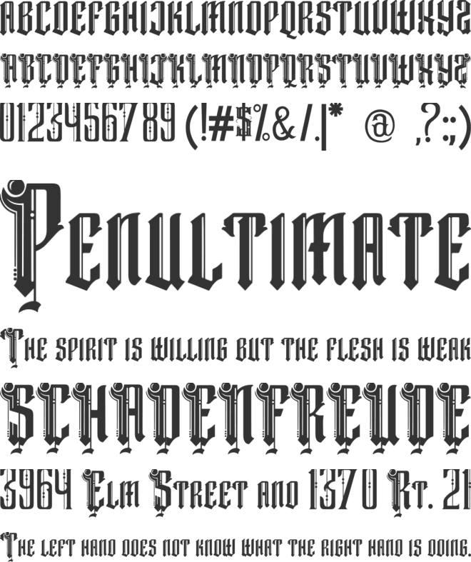 Dark Magic font preview