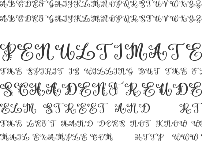 Amorah font preview