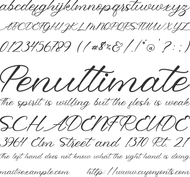 Betty Chamilla (Personal Use) font preview