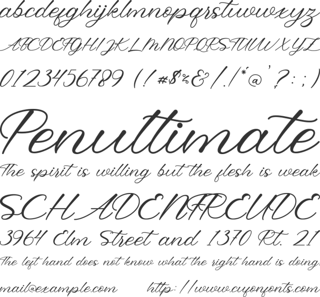 Betty Chamilla (Personal Use) font preview
