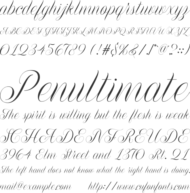 The Flourish font preview