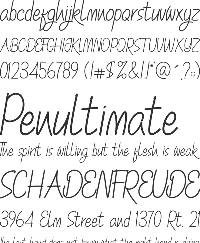The Beauty font preview