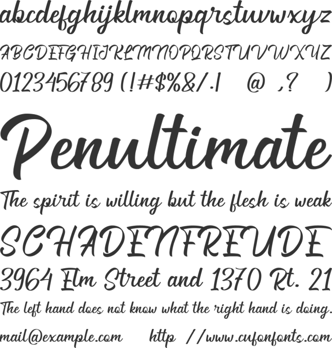 Generation font preview