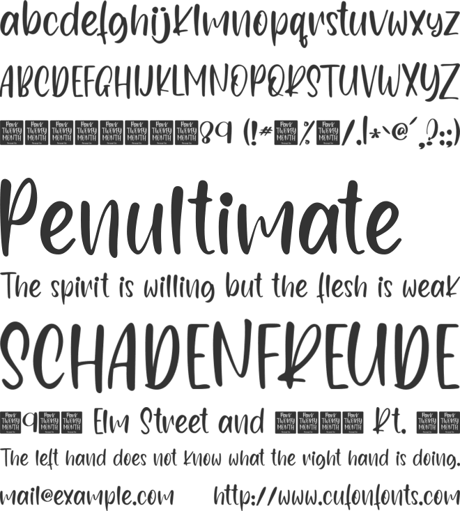 Park Twokey Month - Personal Us font preview