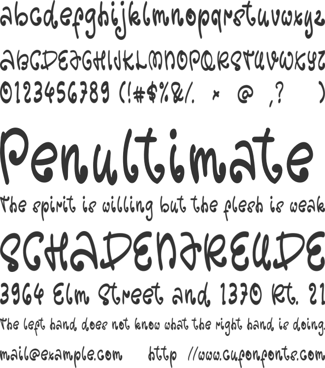 Playful font preview