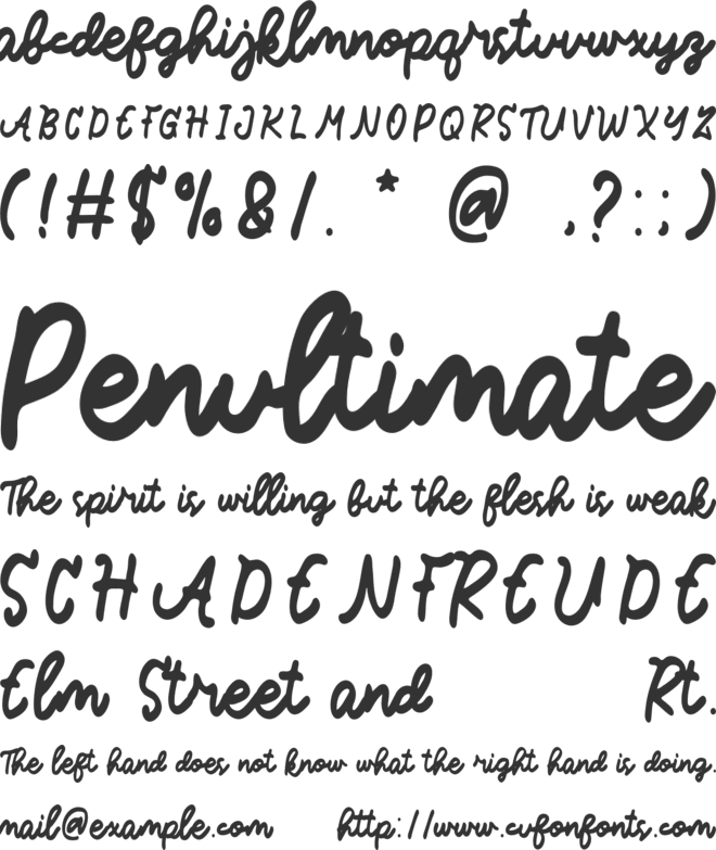 Manillatte font preview