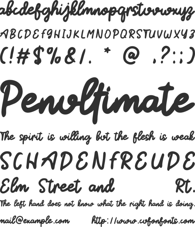 Pionelta font preview