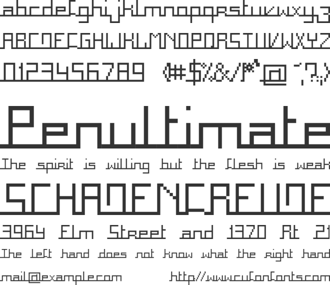 Square font preview