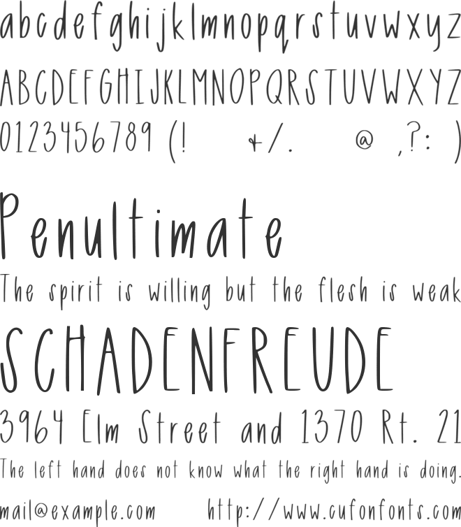 Narrow Roads font preview