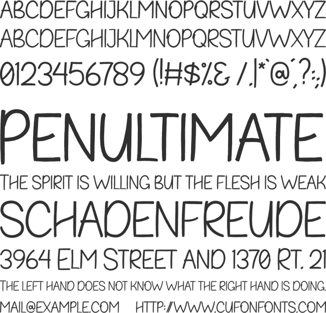 Fribash font preview