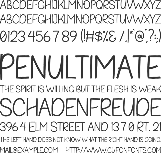 Fribash font preview