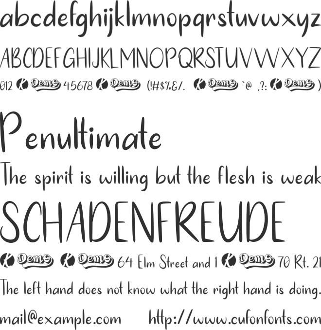 WhiteAmour font preview
