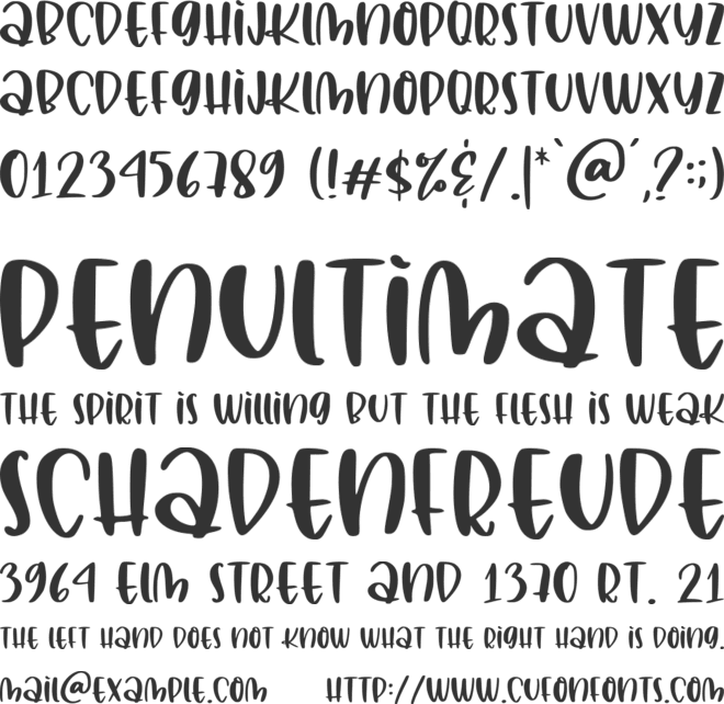 Malihah Bouncy font preview