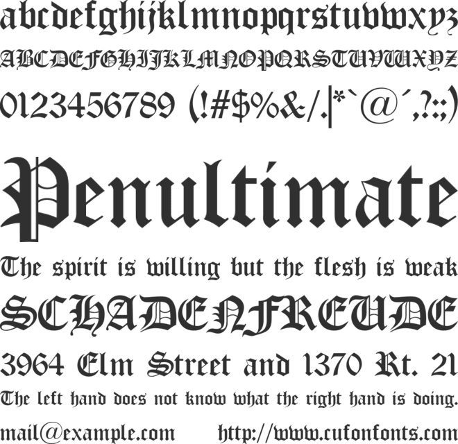 Old London font preview