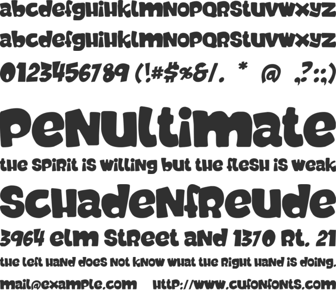 Daddy Cartoon font preview