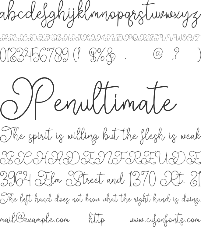 Hello Marisca font preview