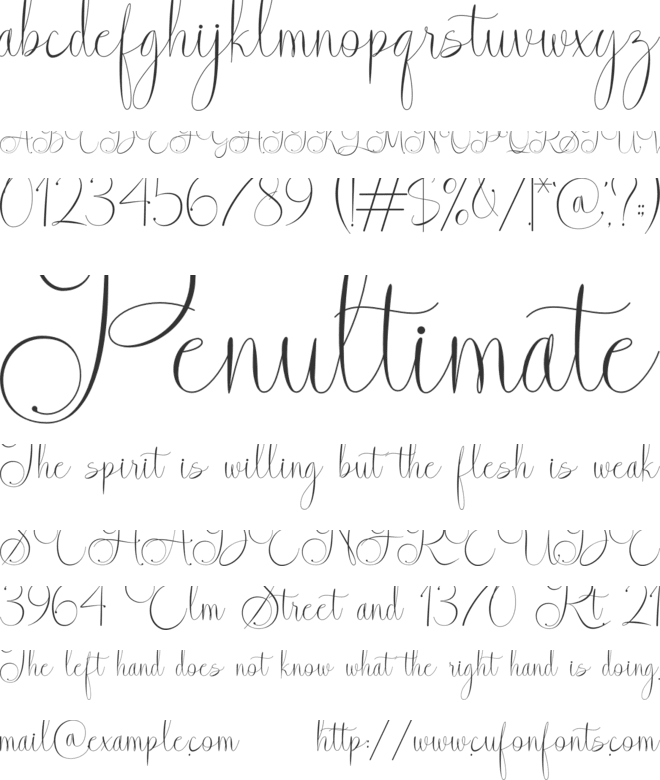 Veilland font preview