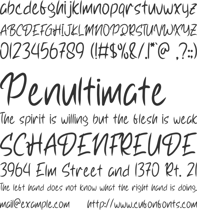 Night font preview