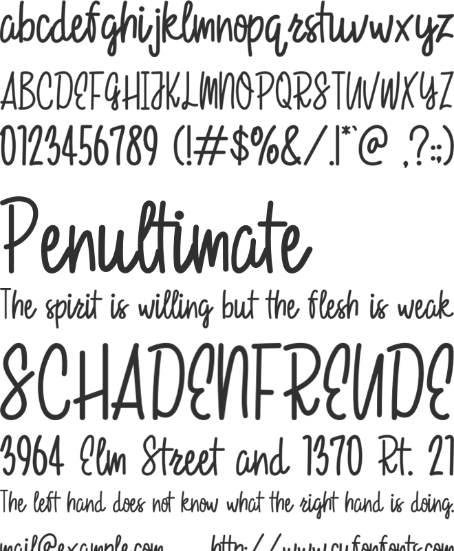 Love Today font preview