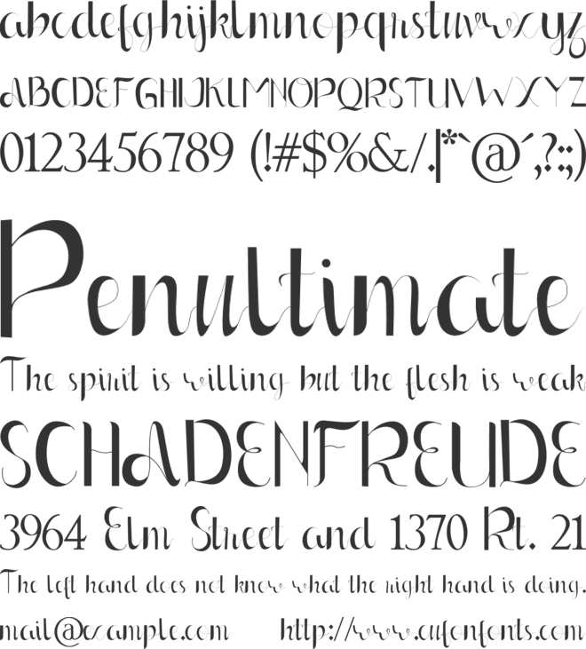 Luna Domestic font preview