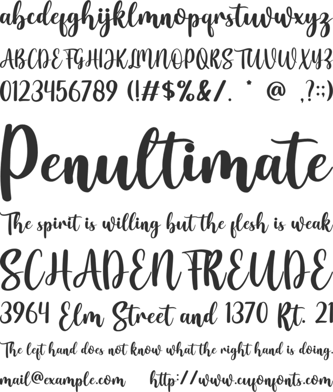 Snowball font preview