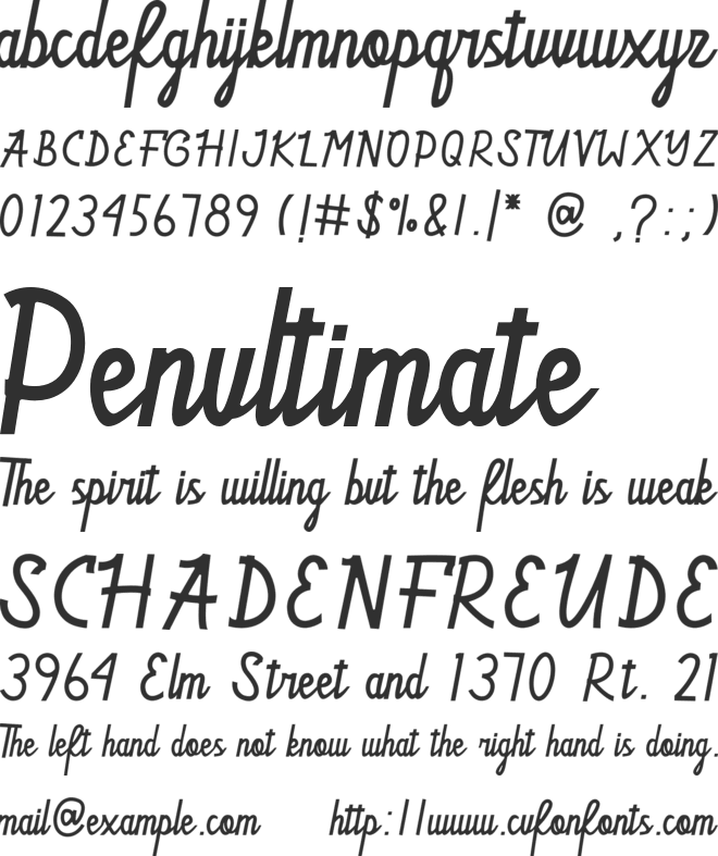 Tamword font preview