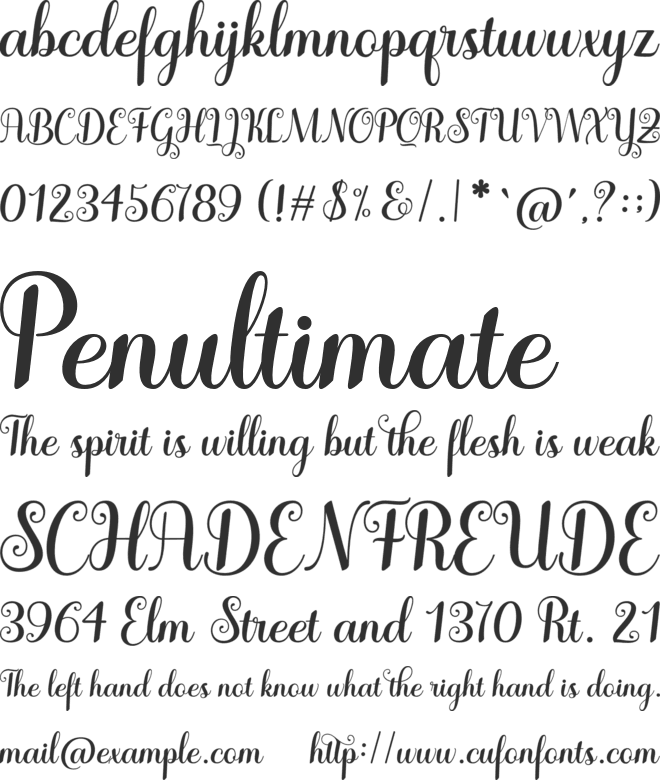 Winterday font preview
