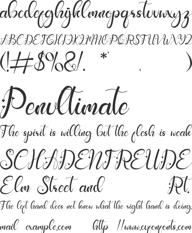 haney love font preview