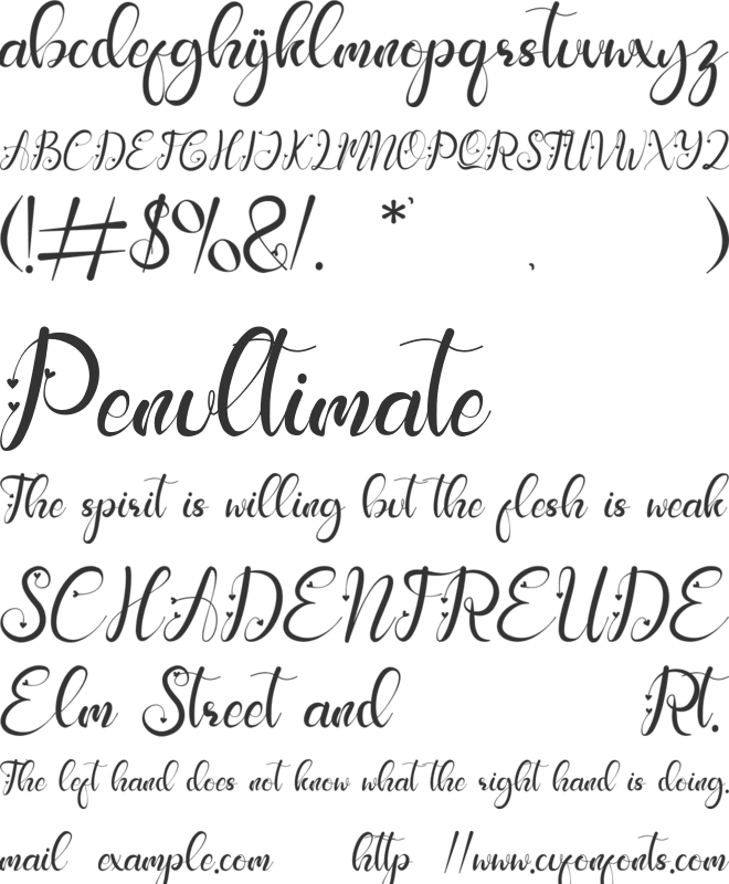 haney love font preview