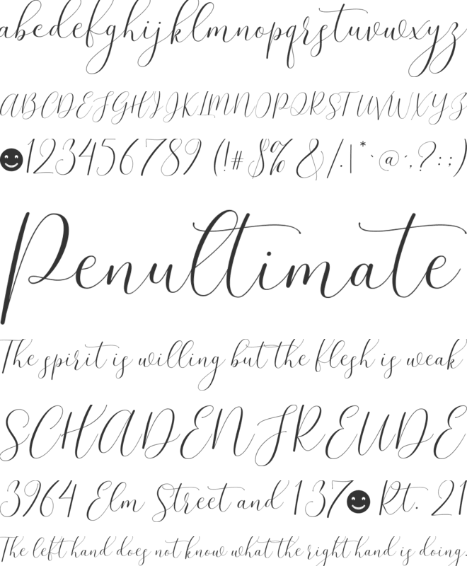 Justine font preview