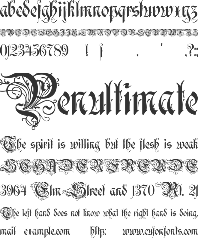 Ruritania font preview