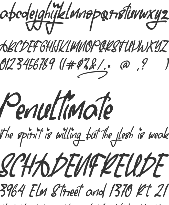 Saturday Rain font preview