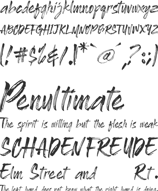 Brushbress font preview