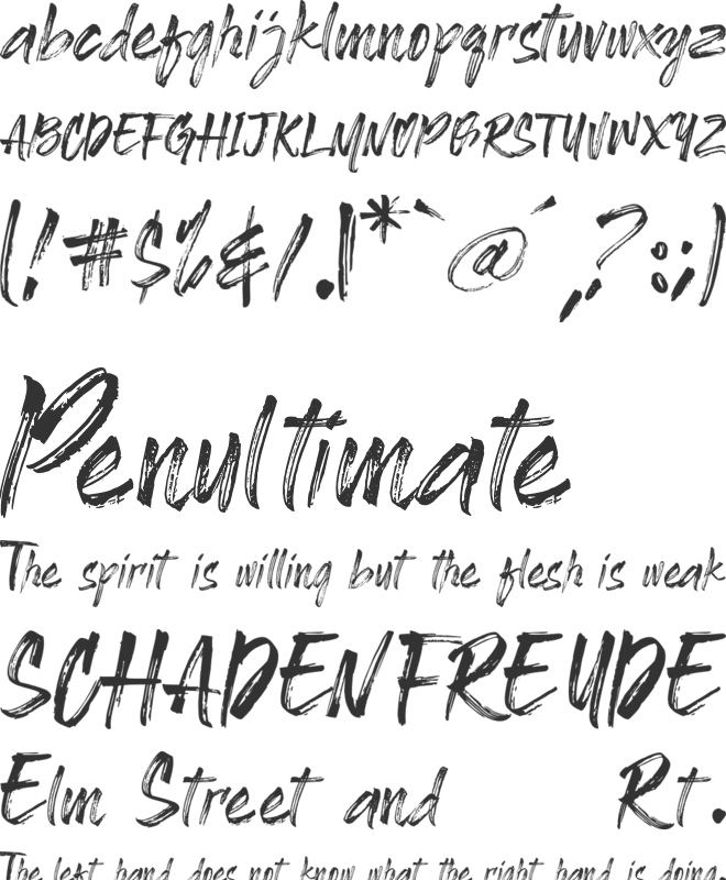 Brushbress font preview