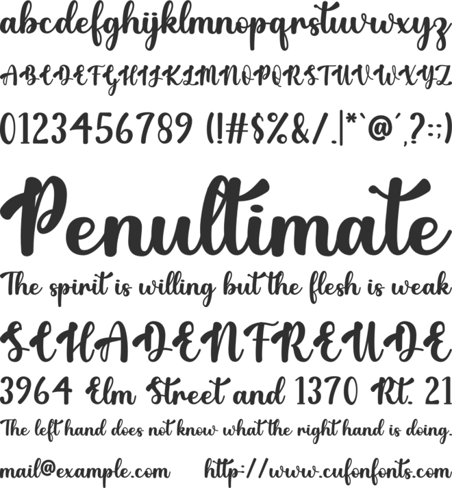 Wilona font preview