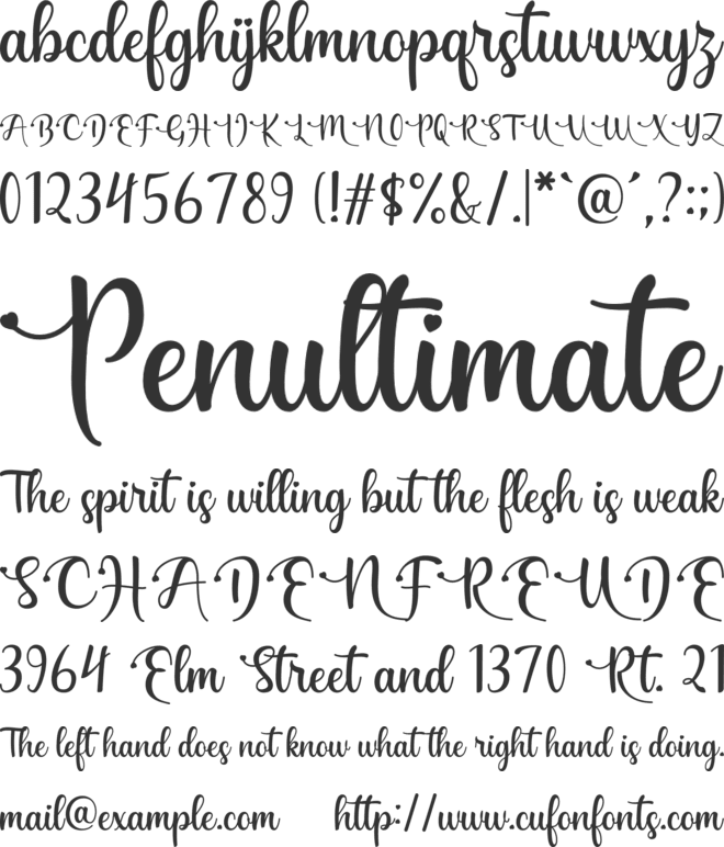 Byebye Honey font preview