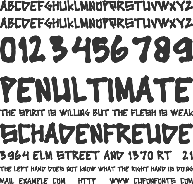 Cingire font preview