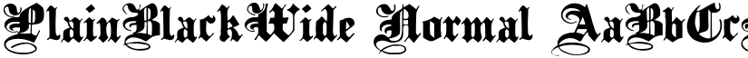 PlainBlackWide Normal font