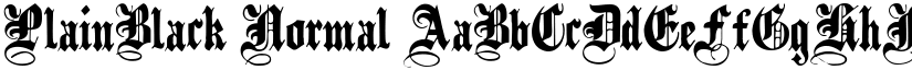 PlainBlack Normal font