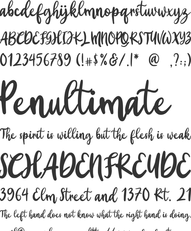 Yellow Bunny font preview