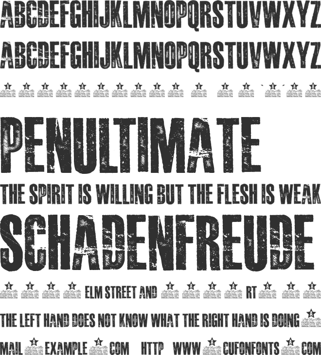 DAMAGEPLAN PERSONAL USE font preview