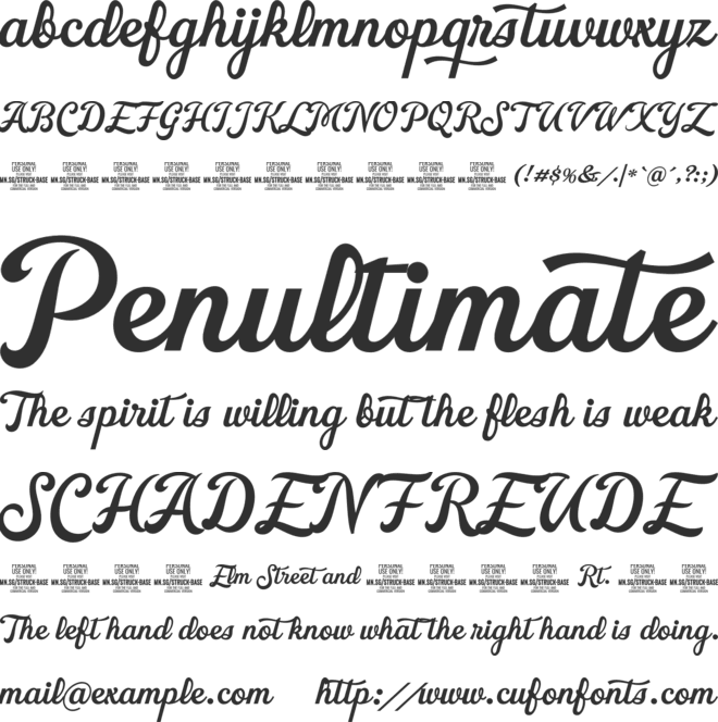 Struck Base PERSONAL USE ONLY font preview