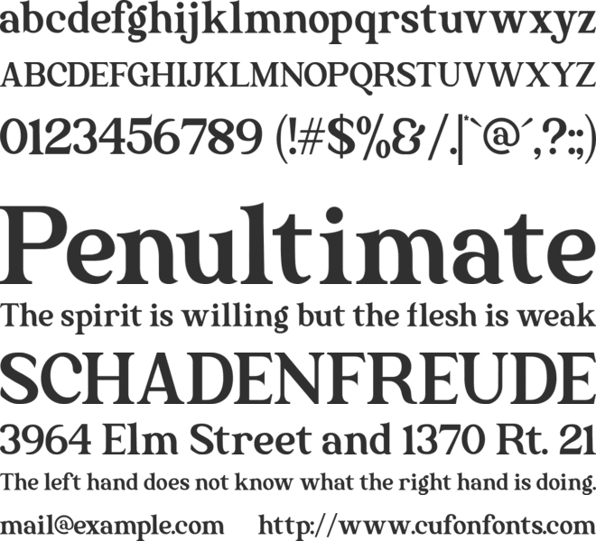 The Texterius font preview