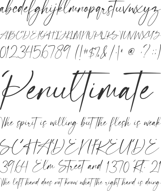 Standlist font preview
